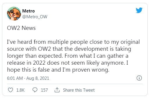 3DM速报:爆料称OW2明年发售无望 《喋血复仇》Steam周销登顶