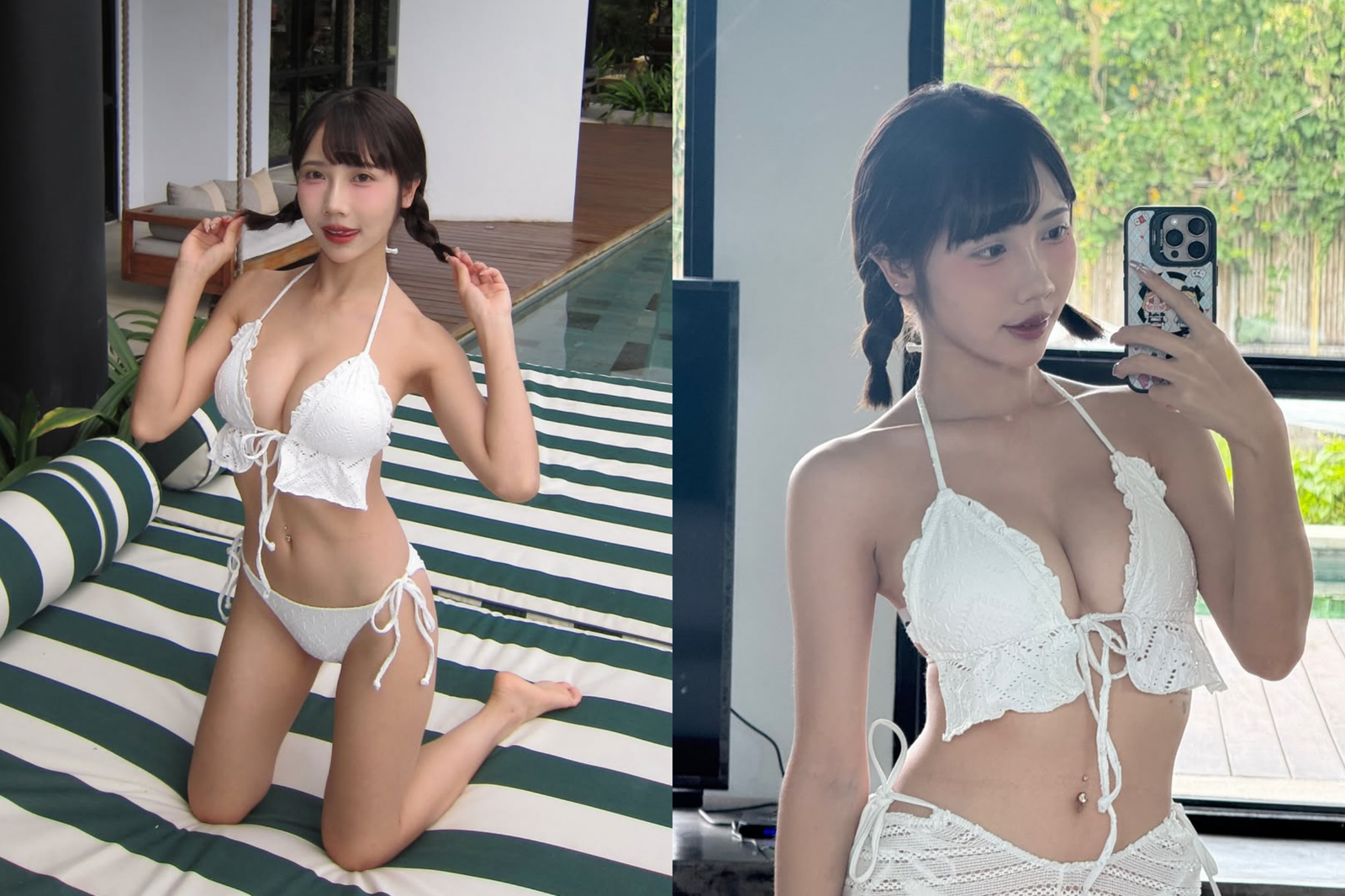 樂天女孩「彭彭」大秀泳池比基尼　甜美笑容竟藏魔鬼身材
